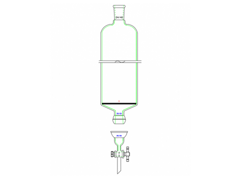 MSE PRO Split 35/20 Ball Bowl Connection, with Sand Plate Chromatography Column, φ80mm, Effective Length 254mm, Gate Aperture: 4mm, 24/40