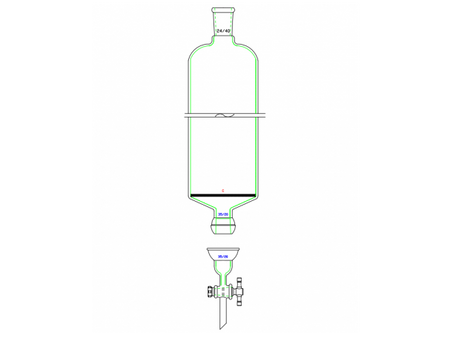 MSE PRO Split 35/20 Ball Bowl Connection, with Sand Plate Chromatography Column, φ80mm, Effective Length 457mm, Gate Aperture: 4mm, 24/40