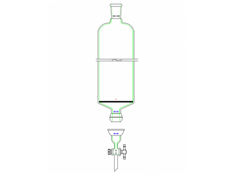 MSE PRO Split 35/20 Ball Bowl Connection, with Sand Plate Chromatography Column, φ80mm, Effective Length 457mm, Gate Aperture: 4mm, 24/40