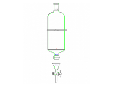 MSE PRO Split 35/20 Ball Bowl Connection, with Sand Plate Chromatography Column, φ80mm, Effective Length 610mm, Gate Aperture: 4mm, 24/40 - MSE Supplies LLC