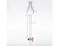MSE PRO Storage Ball Chromatography Column with Ears, 24/40, φ17mm, Effective Length 305mm, Storage Ball: 100mL - MSE Supplies LLC