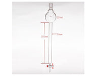 MSE PRO Storage Ball Chromatography Column with Ears, 24/40, φ26mm, Effective Length 203mm, Storage Ball: 250mL - MSE Supplies LLC