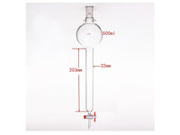 MSE PRO Storage Ball Chromatography Column with Ears, 24/40, φ32mm, Effective Length 203mm, Storage Ball: 500mL - MSE Supplies LLC