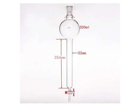 MSE PRO Storage Ball Chromatography Column with Ears, 24/40, φ32mm, Effective Length 254mm, Storage Ball: 500mL