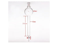 MSE PRO Storage Ball Chromatography Column with Ears, 24/40, φ32mm, Effective Length 254mm, Storage Ball: 500mL