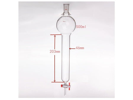 MSE PRO Storage Ball Chromatography Column with Ears, 24/40, φ46mm, Effective Length 203mm, Storage Ball: 500mL - MSE Supplies LLC