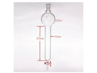 MSE PRO Storage Ball Chromatography Column with Ears, 24/40, φ46mm, Effective Length 305mm, Storage Ball: 500mL - MSE Supplies LLC