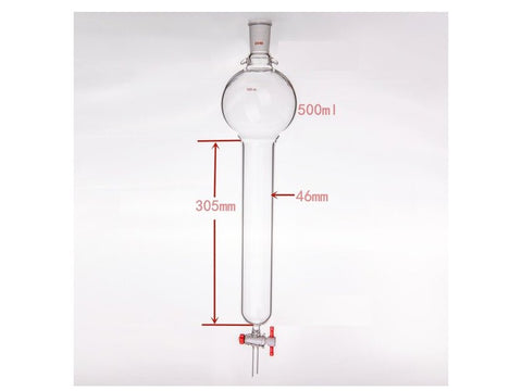 MSE PRO Storage Ball Chromatography Column with Ears, 24/40, φ46mm, Effective Length 305mm, Storage Ball: 500mL - MSE Supplies LLC
