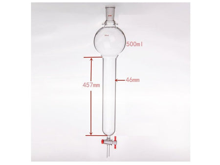 MSE PRO Storage Ball Chromatography Column with Ears, 24/40, φ46mm, Effective Length 457mm, Storage Ball: 500mL - MSE Supplies LLC
