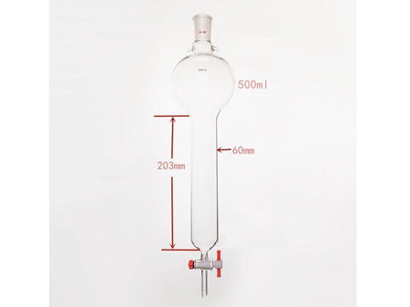 MSE PRO Storage Ball Chromatography Column with Ears, 24/40, φ60mm, Effective Length 203mm, Storage Ball: 500mL - MSE Supplies LLC