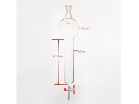 MSE PRO Storage Ball Chromatography Column with Ears, 24/40, φ60mm, Effective Length 610mm, Storage Ball: 1000mL - MSE Supplies LLC