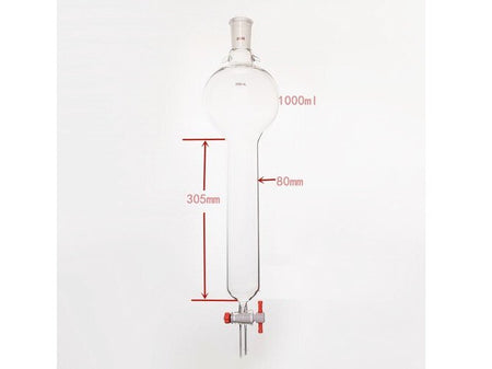 MSE PRO Storage Ball Chromatography Column with Ears, 24/40, φ80mm, Effective Length 305mm, Storage Ball: 1000mL - MSE Supplies LLC