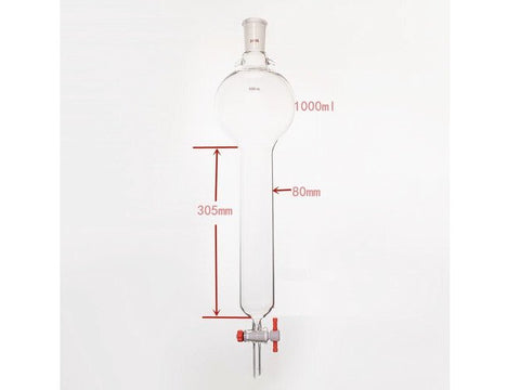 MSE PRO Storage Ball Chromatography Column with Ears, 24/40, φ80mm, Effective Length 305mm, Storage Ball: 1000mL - MSE Supplies LLC