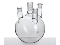 MSE PRO Straight Four-Mouth Round Bottom Ball Bottle, Main Mouth: 24/40, Side Mouth: 19/22, Front Mouth: 19/22, 2000mL