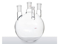 MSE PRO Straight Four-Mouth Round Bottom Ball Bottle, Main Mouth: 24/40, Side Mouth: 24/40, Front Mouth: 14/20, 3000mL