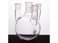 MSE PRO Straight Four-Mouth Round Bottom Ball Bottle, Middle Grinding Mouth: 24/40, Side Grinding Mouth: 19/22, 500mL