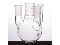 MSE PRO Straight Four-Mouth Round Bottom Ball Bottle, Middle Grinding Mouth: 34/45, Side Grinding Mouth: 24/40, 500mL