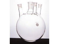 MSE PRO Straight Four-Mouth Round Bottom Ball Bottle, Middle Mouth: 24/40, Side Mouth: 19/22, Front Mouth: 14/20, 2000mL