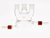 MSE PRO Straight Three-Mouth Semi-Jacketed Round Bottom Bottle, Capacity: 100mL, Main Mouth: 19/22, Side Mouth: 19/22