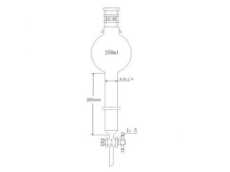 MSE PRO Strengthened Mouth, with Ears, with Storage Ball Chromatography Column, 24/40, φ26mm, Effective Length 305mm, Storage Ball: 250mL - MSE Supplies LLC