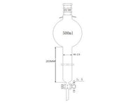 MSE PRO Strengthened Mouth, with Ears, with Storage Ball Chromatography Column, 24/40, φ46mm, Effective Length 203mm, Storage Ball: 500mL