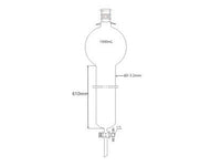 MSE PRO Strengthened Mouth, with Ears, with Storage Ball Chromatography Column, 24/40, φ60mm, Effective Length 610mm, Storage Ball: 1000mL - MSE Supplies LLC