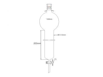 MSE PRO Strengthened Mouth, with Ears, with Storage Ball Chromatography Column, 24/40, φ80mm, Effective Length 203mm, Storage Ball: 1000mL - MSE Supplies LLC