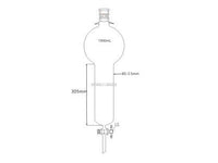 MSE PRO Strengthened Mouth, with Ears, with Storage Ball Chromatography Column, 24/40, φ80mm, Effective Length 305mm, Storage Ball: 1000mL