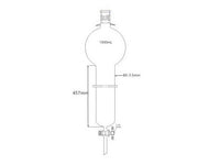MSE PRO Strengthened Mouth, with Ears, with Storage Ball Chromatography Column, 24/40, φ80mm, Effective Length 457mm, Storage Ball: 1000mL