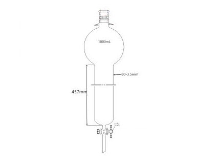 MSE PRO Strengthened Mouth, with Ears, with Storage Ball Chromatography Column, 24/40, φ80mm, Effective Length 457mm, Storage Ball: 1000mL