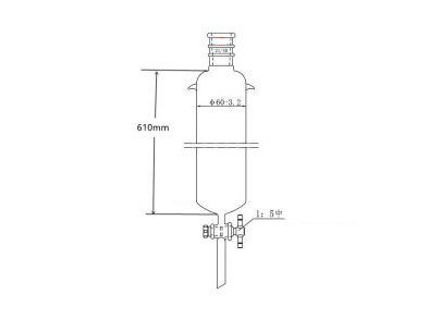 MSE PRO Strengthened Port, with Ears, Chromatography Column, φ60mm, Effective Length 610mm, Aperture of the Gate: 4mm, 24/40