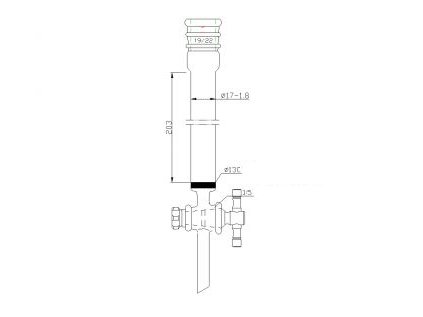 MSE PRO Strengthened Port, with Sand Plate Chromatography Column, φ17mm, Effective Length 203mm, Gate Aperture: 2mm, 19/22 - MSE Supplies LLC