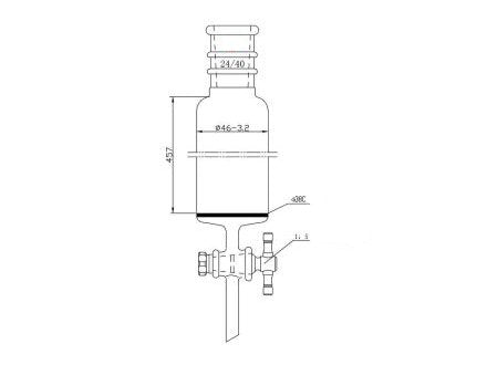 MSE PRO Strengthened Port, with Sand Plate Chromatography Column, φ46mm, Effective Length 254mm, Gate Aperture: 2mm, 24/40 (Copy)