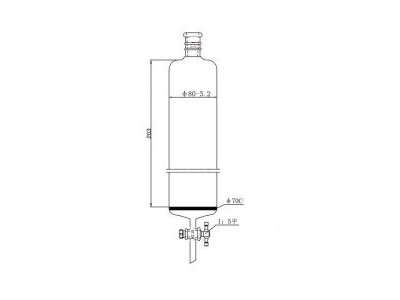 MSE PRO Strengthened Port, with Sand Plate Chromatography Column, φ80mm, Effective Length 203mm, Gate Aperture: 4mm, 24/40
