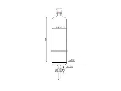 MSE PRO Strengthened Port, with Sand Plate Chromatography Column, φ80mm, Effective Length 254mm, Gate Aperture: 4mm, 24/40