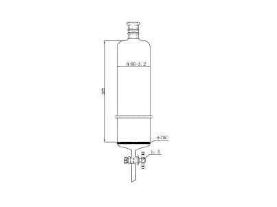 MSE PRO Strengthened Port, with Sand Plate Chromatography Column, φ80mm, Effective Length 305mm, Gate Aperture: 4mm, 24/40