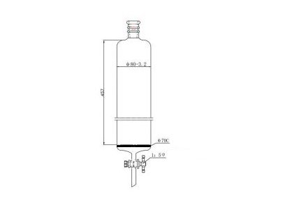 MSE PRO Strengthened Port, with Sand Plate Chromatography Column, φ80mm, Effective Length 457mm, Gate Aperture: 4mm, 24/40