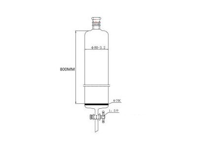 MSE PRO Strengthened Port, with Sand Plate Chromatography Column, φ80mm, Effective Length 800mm, Gate Aperture: 4mm, 24/40 - MSE Supplies LLC