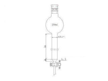 MSE PRO Strengthened Port, with Storage Ball Chromatography Column, 24/40, φ26mm, Effective Length 254mm, Storage Ball: 250mL - MSE Supplies LLC