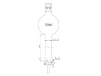 MSE PRO Strengthened Port, with Storage Ball Chromatography Column, 24/40, φ32mm, Effective Length 254mm, Storage Ball: 500mL - MSE Supplies LLC