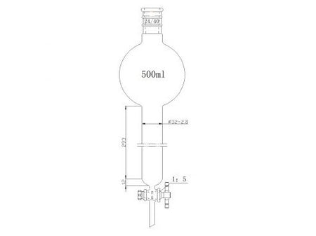MSE PRO Strengthened Port, with Storage Ball Chromatography Column, 24/40, φ32mm, Effective Length 305mm, Storage Ball: 500mL