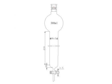 MSE PRO Strengthened Port, with Storage Ball Chromatography Column, 24/40, φ46mm, Effective Length 254mm, Storage Ball: 500mL