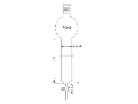 MSE PRO Strengthened Port, with Storage Ball Chromatography Column, 24/40, φ46mm, Effective Length 305mm, Storage Ball: 500mL - MSE Supplies LLC