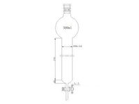 MSE PRO Strengthened Port, with Storage Ball Chromatography Column, 24/40, φ46mm, Effective Length 305mm, Storage Ball: 500mL - MSE Supplies LLC
