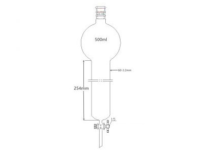 MSE PRO Strengthened Port, with Storage Ball Chromatography Column, 24/40, φ60mm, Effective Length 254mm, Storage Ball: 500mL - MSE Supplies LLC