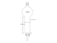 MSE PRO Strengthened Port, with Storage Ball Chromatography Column, 24/40, φ60mm, Effective Length 305mm, Storage Ball: 1000mL - MSE Supplies LLC