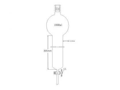 MSE PRO Strengthened Port, with Storage Ball Chromatography Column, 24/40, φ60mm, Effective Length 305mm, Storage Ball: 1000mL - MSE Supplies LLC