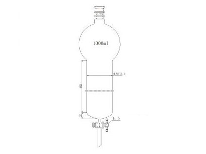 MSE PRO Strengthened Port, with Storage Ball Chromatography Column, 24/40, φ80mm, Effective Length 203mm, Storage Ball: 1000mL - MSE Supplies LLC