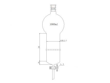 MSE PRO Strengthened Port, with Storage Ball Chromatography Column, 24/40, φ80mm, Effective Length 254mm, Storage Ball: 1000mL