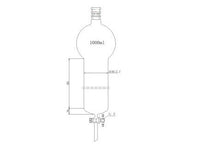 MSE PRO Chromatography Column with Storage Ball, 24/40, φ80mm, Effective Length 305mm, Storage Ball: 1000mL